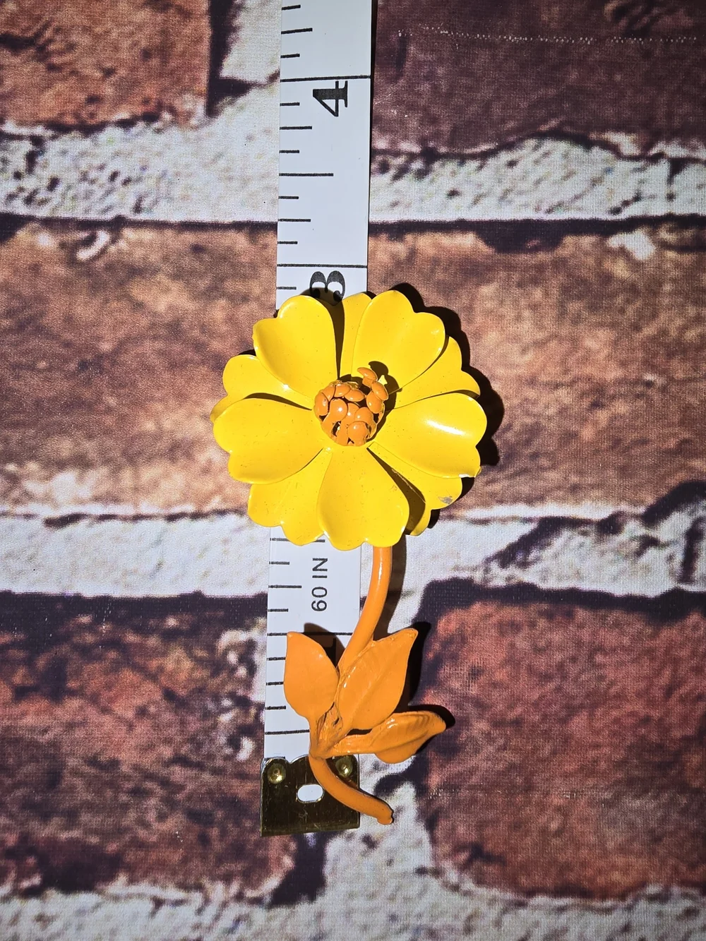 Vintage Yellow Flower Brooch Pin - Unbranded
